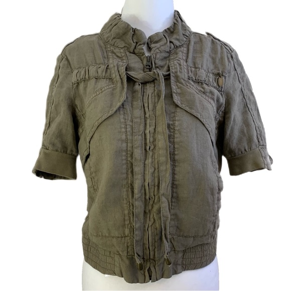 Guess Short Sleeve Military Green Jacket - Picture 5 of 14